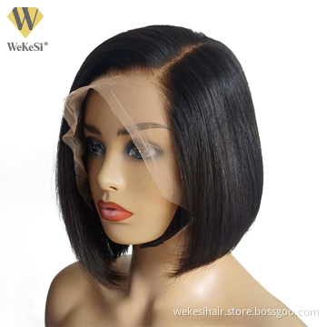 Wigs Human Hair Lace Front Silky Straight Brazilian Hair Short Bob Wigs 10 Inch 250 Density Wholesale Lace Front Wigs